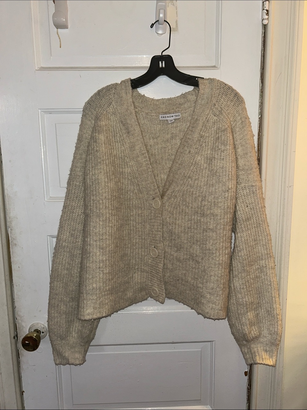 And Now This Cream Button-Front V-Neck Cardigan